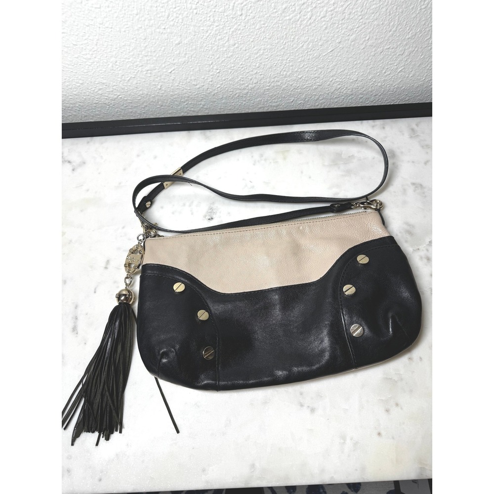 Foley +‎ Corinna Leather Colorblock Crossbody Bag Tassel Gold Studs Boho Whimsy